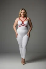 Plus Size Red Women's Elastic Harness Set Adjustable Stylish Body Accessory - SH143 - Image 2