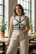 Plus Size Black Women's Belt, Bold Leather Belt - SH154 - Image 2