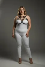 Plus Size Black Women's Leather Chest Harness Set Stylish Body Accessory - SH167