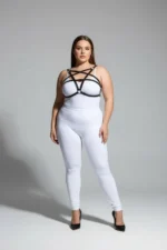 Plus Size Black Women's Leather Chest Harness Set Stylish Body Accessory - SH167 - Image 3