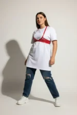 Plus Size Red Women's Leather Belt Bodysuit Accessory - SH199 - Image 2