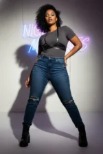 Plus Size Black Women's Belt Harness Style Corset-Look Leather Body Accessory - SH199 - Image 2