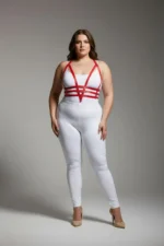 Plus Size Red Women's Harness Set Adjustable Leather Body Accessory - SH237