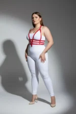 Plus Size Red Women's Harness Set Adjustable Leather Body Accessory - SH237 - Image 3