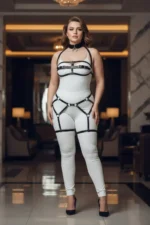 Plus Size Black Women's Garter Harness Set with Leather Body Accessory - SH242 - Image 3