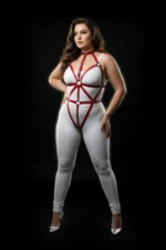 Plus Size Red Women's Leather Harness Set Fantasy Body Accessory - SH243 - Image 3