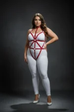 Plus Size Red Women's Leather Harness Set Fantasy Body Accessory - SH243 - Image 4