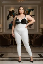 Plus Size Black Women's Harness Set Leather Bustier Body Accessory - SH250 - Image 3