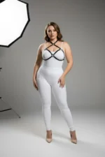 Plus Size Black Women's Harness with Ring Detail Leather Chest Accessory - SH263 - Image 2