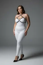 Plus Size Black Women's Harness with Ring Detail Leather Chest Accessory - SH263 - Image 3