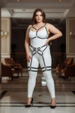 Plus Size Black Women's Garter Harness Full Body Leather Set - SH289 - Image 4