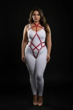 Plus Size Red Women's Full Body Leather Harness Fantasy Lingerie - SH295 - Image 2