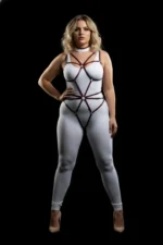 Plus Size Black Women's Elastic Harness with Ring Detail, Custom Design - SH338 - Image 3