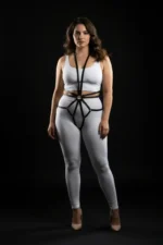 Plus Size Black Women's Leather Harness Full Body with Ring Detail - SH339 - Image 2