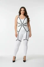 Plus Size Black Women's Harness Elastic Garter Fantasy Accessory - SH360