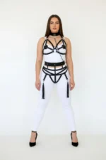 Plus Size Black Women's Harness Set with Chain Detail Leather Body Accessory - SH394 - Image 2