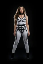 Plus Size Black Women's Harness Set with Chain Detail Leather Body Accessory - SH394 - Image 3