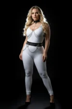 Plus Size Black Women's Leather Harness Set with Chain Detail Body Accessory - SH413 - Image 3