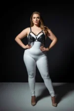 Plus Size Black Women's Harness Set with Tassel Detail Leather Bra Accessory - SH418 - Image 4