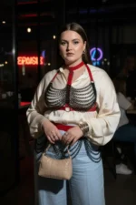 Plus Size Red Women's Leather Body Accessory with Belt and Chain Detail - SH438 - Image 5