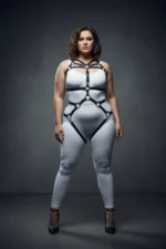 Plus Size Black Women's Harness Set with Ring Detail Fantasy - SH453 - Image 3