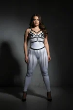 Plus Size Black Leather Skirt with Chain Detail and Matching Accessory - SH496 - Image 4