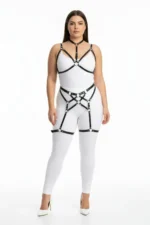 Plus Size Black Women's Harness Set Full Body with Ring Detail Body Accessory - SH507 - Image 2
