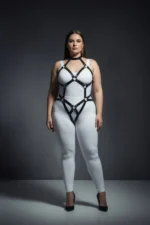 Plus Size Black Women's Harness Set with Leather Ring Detail Fantasy Body Accessory - SH514 - Image 4