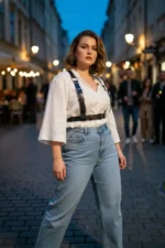 Plus Size Black Women's Belt Multi-Buckle Leather Harness Corset Design - SH529 - Image 4