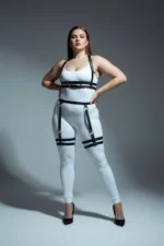 Plus Size Black Women's Leather Garter Harness Upper and Lower Body Accessory - SH537 - Image 3