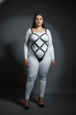 Plus Size Black Women's Body Harness Set, Stylish Fantasy Accessory with Stud Details - SH542 - Image 4