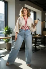 Plus Size Red Women's Belt Harness Style Leather Body Accessory with Metal Details - SH546 - Image 2