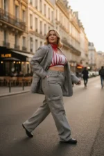 Plus Size Red Women's Belt Corset Style with Metal Details - SH551 - Image 2