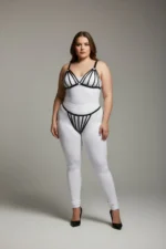 Plus Size Black Women's Harness Set Elastic Fancy Accessory - SH555