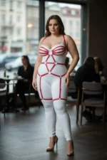 Plus Size Red Women's Garter Harness Full Body Ring Detail Fantasy Accessory - SH568 - Image 4