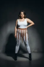 Plus Size Leather-Look Accessory Skirt with Ring Detail - SH579 - Image 4