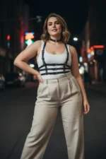 Plus Size Black Women's Leather Harness Corset Belt Style Body Accessory - SH615 - Image 4