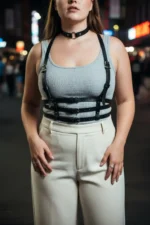 Plus Size Black Women's Leather Harness Corset Belt Style Body Accessory - SH615 - Image 5