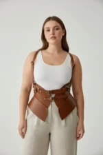 Plus Size Women's Belted Shoulder Strap Corset Design - SH616 - Image 3