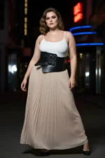 Plus Size Black Women's Leather Corset Belt with Double Buckle, Waist-Accurating - SH617 - Image 4