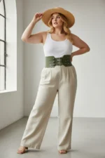 Plus Size Khaki Women's Belt Corset Style Three Buckle Waist-Emphasizing - SH618 - Image 2