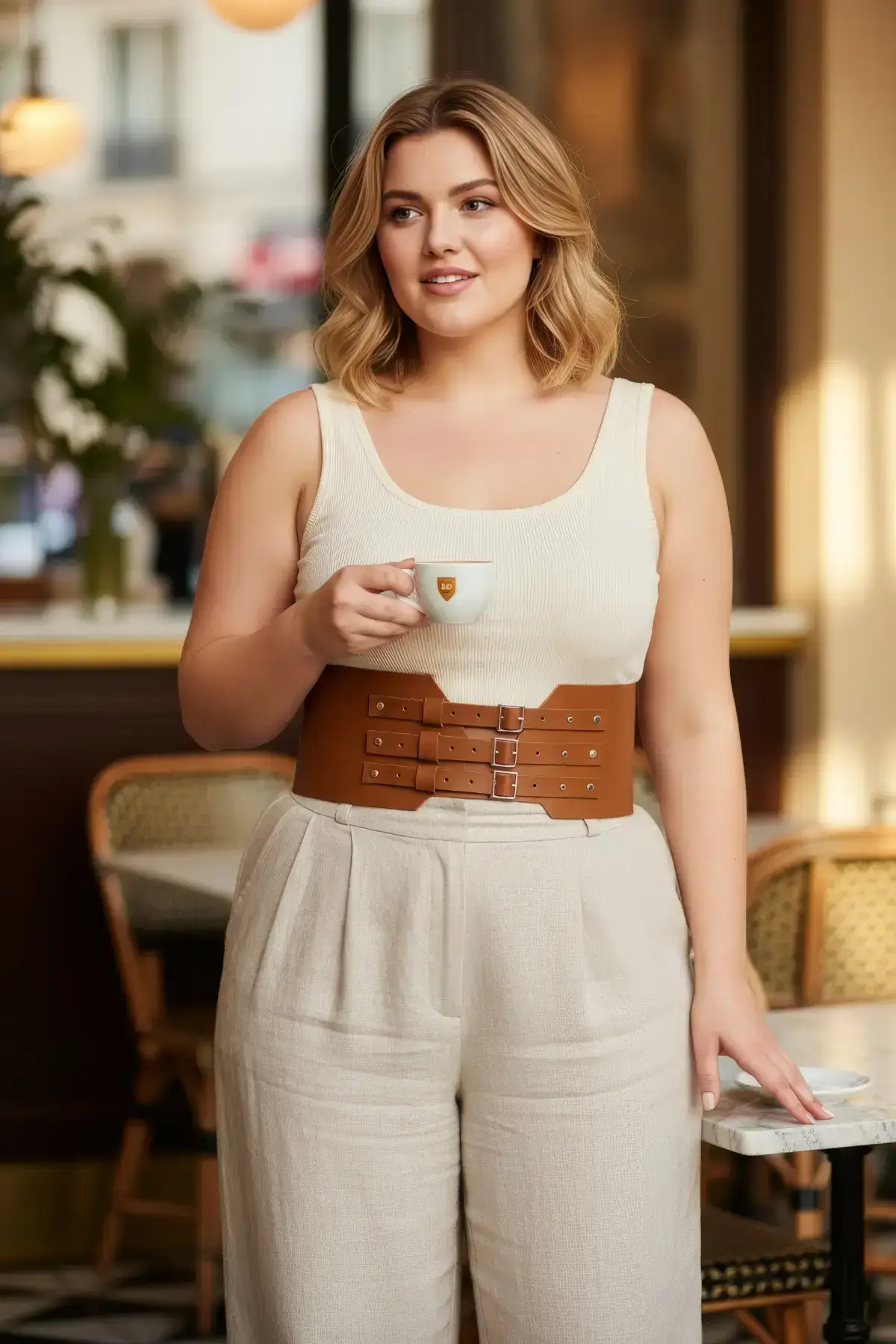 Plus Size Women's Belt Three Buckle Wide Corset Waist Accent - SH618