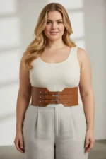 Plus Size Women's Belt Three Buckle Wide Corset Waist Accent - SH618 - Image 3