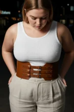 Plus Size Women's Belt Three Buckle Wide Corset Waist Accent - SH618 - Image 5