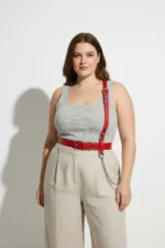 Plus Size Red Women's Belt Chain Detail Harness Body Accessory - SH620 - Image 3