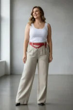 Plus Size Red Women's Belt with Multiple Straps, Chain and Ring Detail - SH621 - Image 6