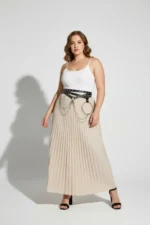 Plus Size Black Women's Belt with Multi-Layer Chain and Stud Detail - SH621 - Image 7