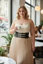 Plus Size Black Women's Corset Belt with Three Buckles Wide Waist Shaper - SH624 - Image 6