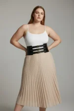 Plus Size Black Women's Corset Belt with Three Buckles Wide Waist Shaper - SH624 - Image 7