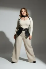 Plus Size Black Women's Leather Belt Neck Strap Corset Harness - SH622 - Image 4